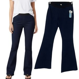 Old Navy Flare Leggings Dark Wash Pull On Comfort Stretch Waist Jeans Women Sz 0